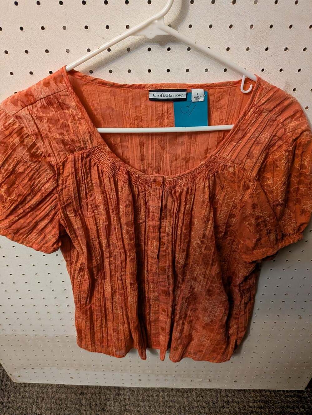 Self Esteem Women's Top sz M Orange Casual Spring Summer